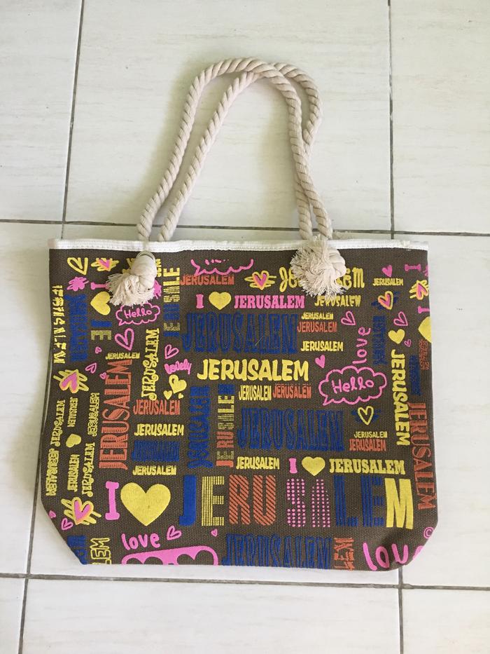 Tas tote bag wanita corak Jerusalem
