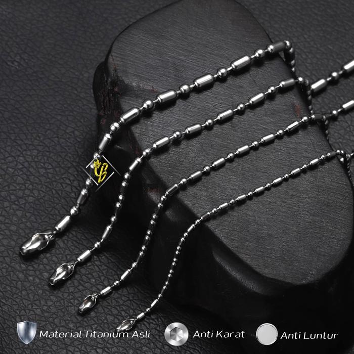 Kalung Rantai Mci Titanium Anti Karat Pria Wanita Cowok Asli Silver