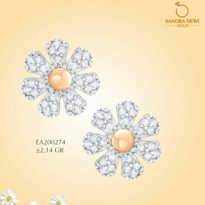 GIWANG TUSUK EMAS SANDRA DEWI GOLD DAISY SERIES BUNGA FLOWER CANTIK
