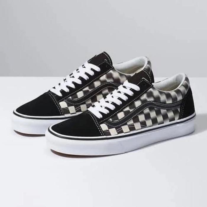 Vans Old Skool Blur Checkerboard Black White Original