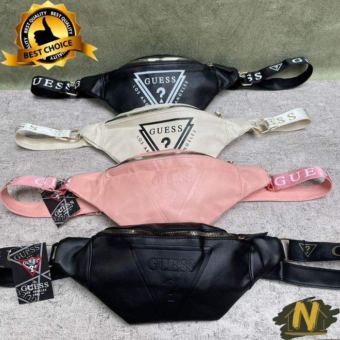Waistbag Guess Leather / Tas Selempang Kulit Pria Wanita Tas Pinggang