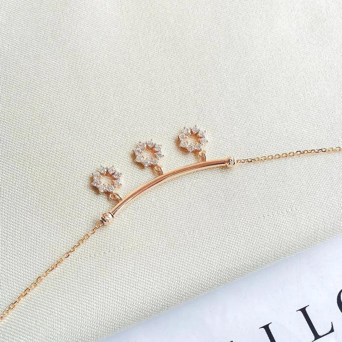 KALUNG KOYE EMAS FASHION PLAT BAMBU CHARM SAKURA STAR CANDY POP