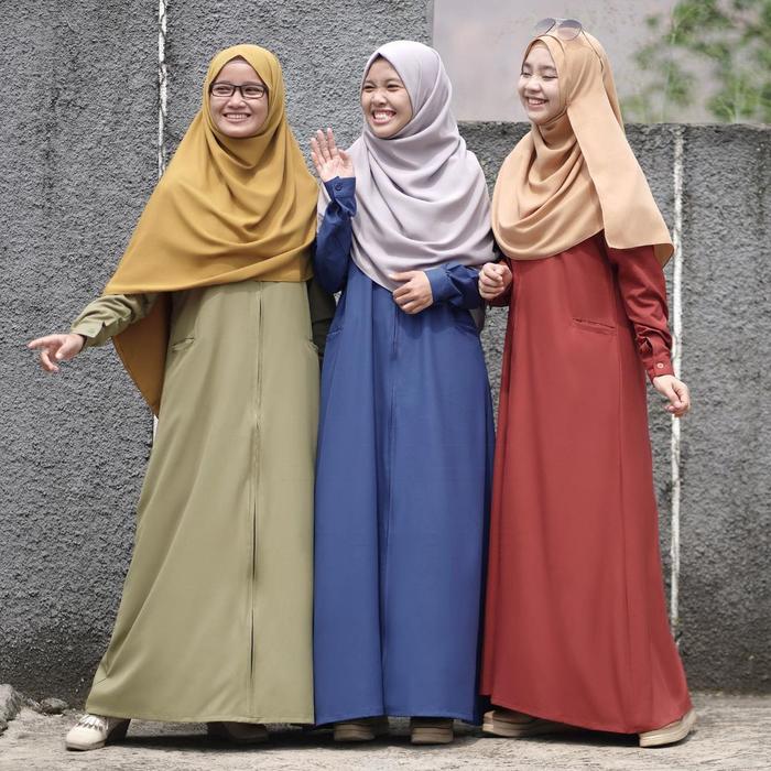Gamis Zippy twill hijab alila