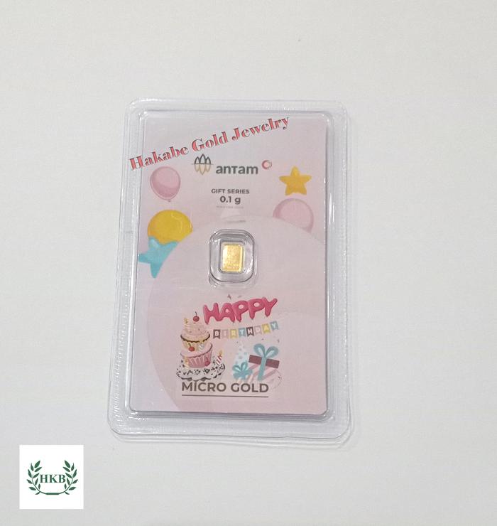 Logam Mulia Micro Gold Happy Birthday 0.1 Gram 24K Fine Gold 999.9