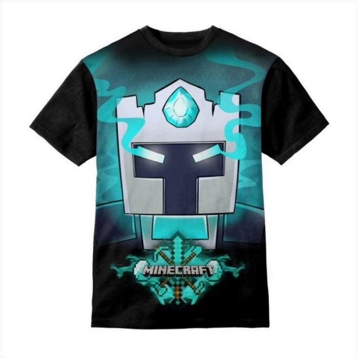 Baju anak Kaos anak Unisex Series Minecraft Frost Diamond Face