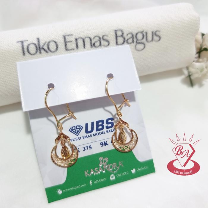 Anting Panjang Emas Asli 375 model arab 2
