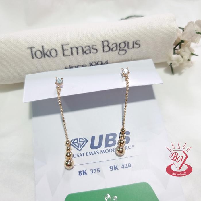Anting Panjang Emas Asli Ubs 375 Variasi Tindik