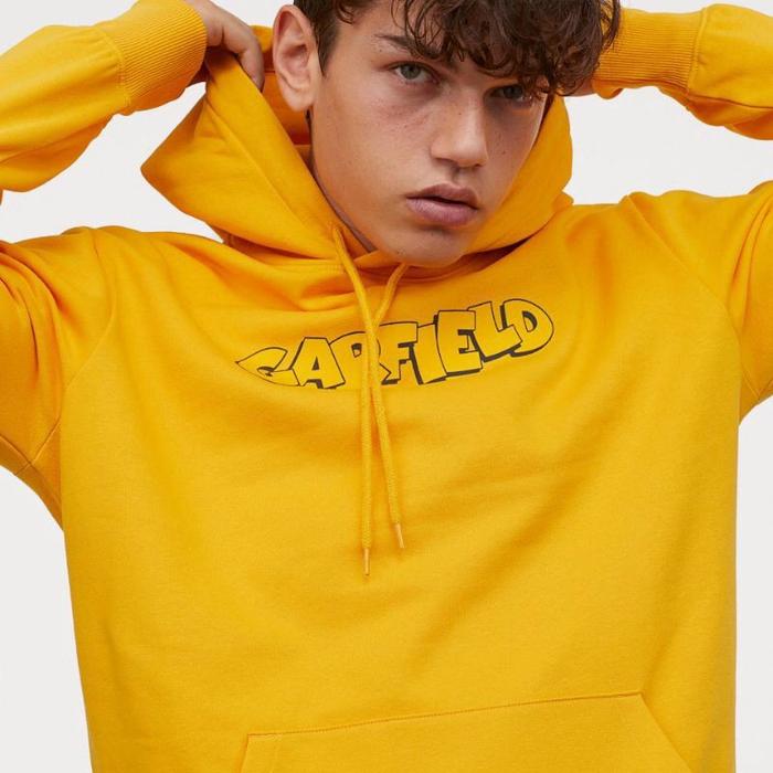 (BEST SELLER) HOODIE H&M GARFIELD YELLOW FULLTAG ORIGINAL MURAH