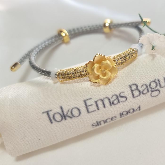 Gelang Emas Tali 375 Bunga