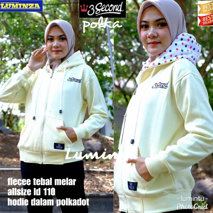 3SECOND POLKA HOODIE JAKET WANITA TERBARU MODIS KEKINIAN TRENDY 9/8/21