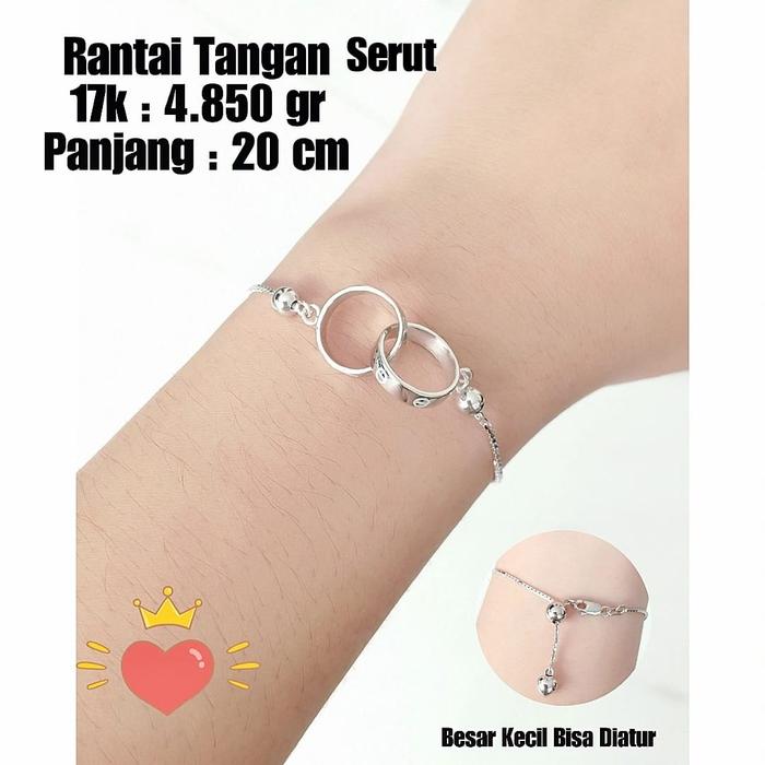 Rantai Tangan Emas / Mas Putih 75% Berat 4.850 Gram Panjang 20Cm