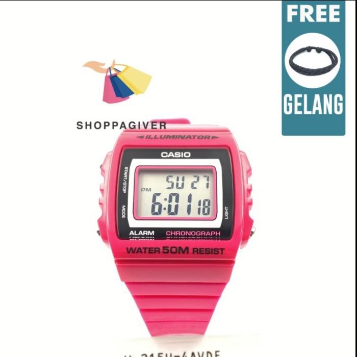 JAM TANGAN CASIO ORIGINAL W-215H-4A / W-215H-4AVDF DIGITAL SQUID GAME