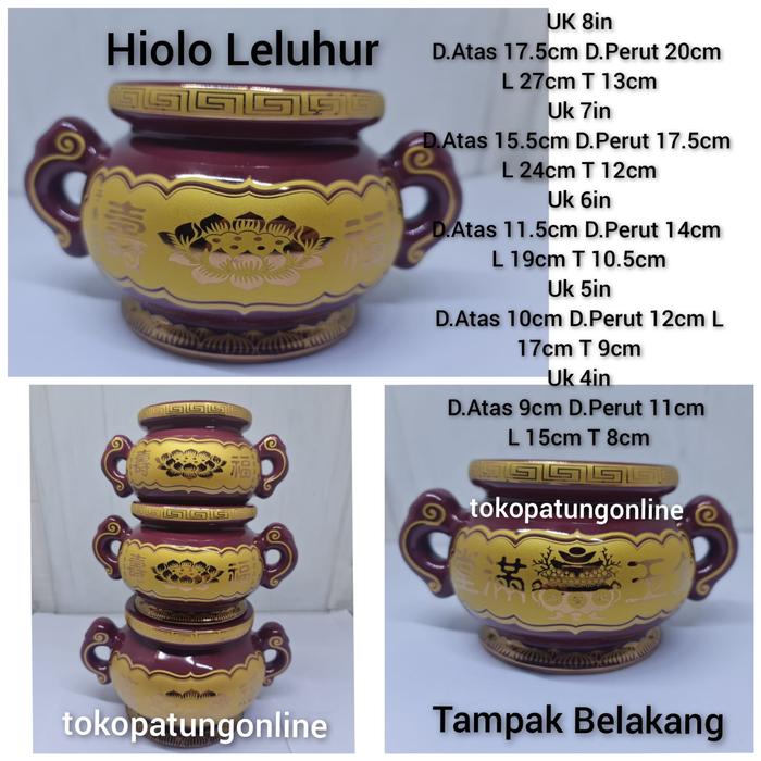 Hiolo Leluhur Cu Sien Keramik Merah Maroon 4in