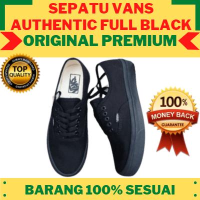 SEPATU VANS AUTHENTIC FULL BLACK SNEAKERS SEKOLAH PRIA WANITA PREMIUM
