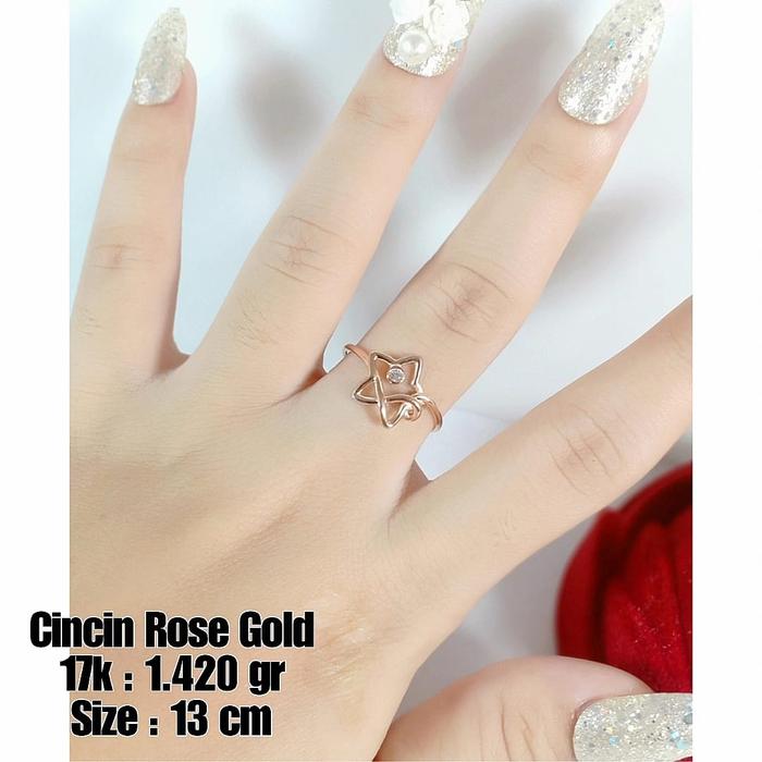 Cincin Emas / Mas Rosegold 17K berat 1.420 gram No.13