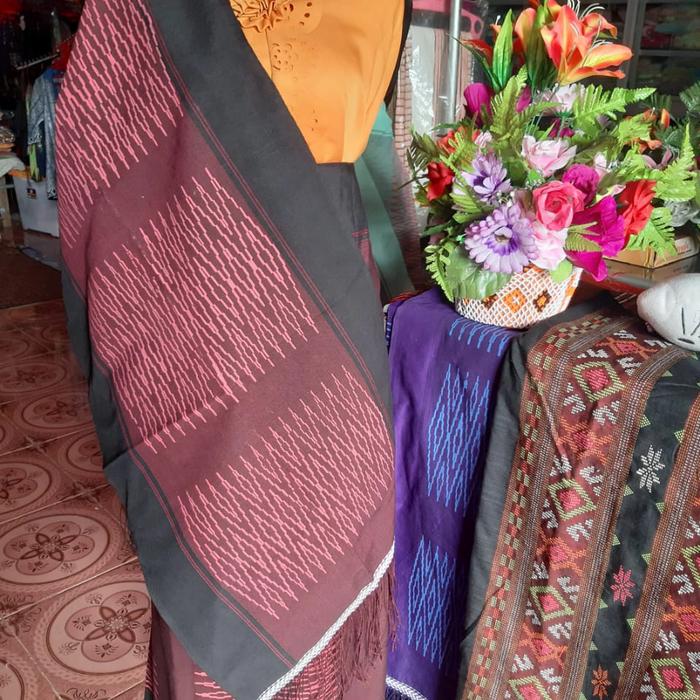 SONGKET BATAK SIBOLANG RASTA TENUN SIANTAR ATBM UNGU HITAM ABU MURAH