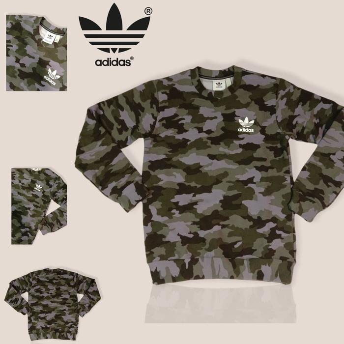 Sweater Crewneck Pria Adidas Camo