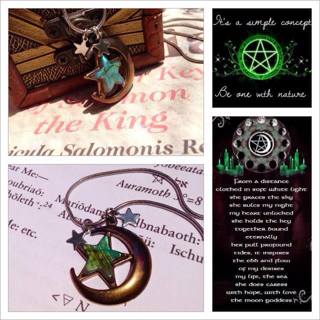 Kalung Liontin Pedant Etnik NYX Goddess Cosmic Energy Crescent Moon Stars Of The Night Witcher
