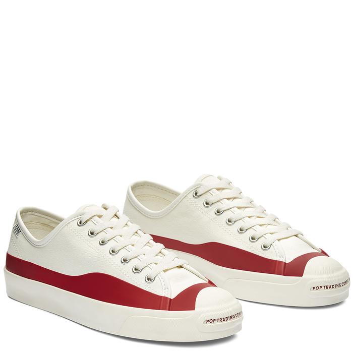 Converse Cons Jack Purcell Pro POP Trading Company Low Top Egret/Red D