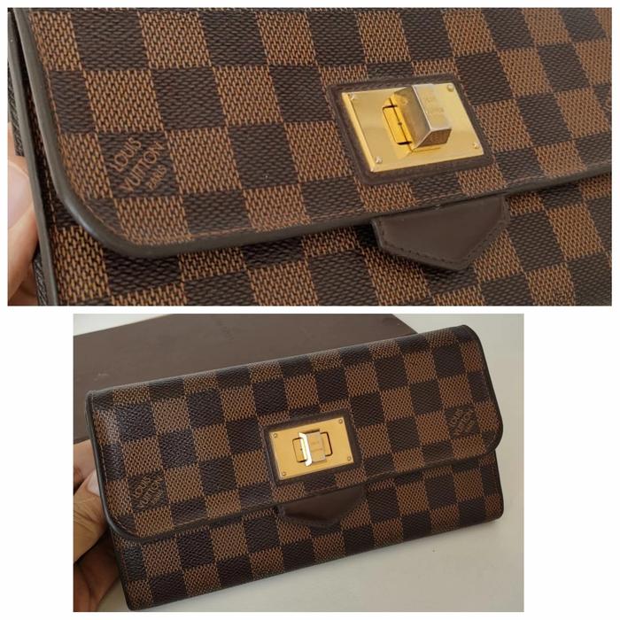 Preloved LV Roseberry wallet/clutch Damier with extra chain detail 2