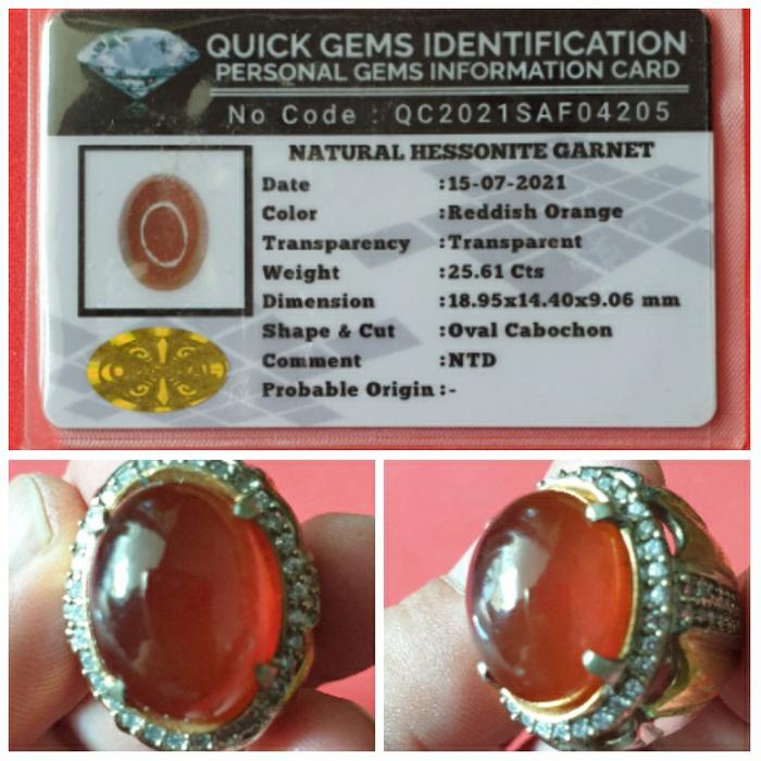 Natural Hessonite Garnet+ Memo
