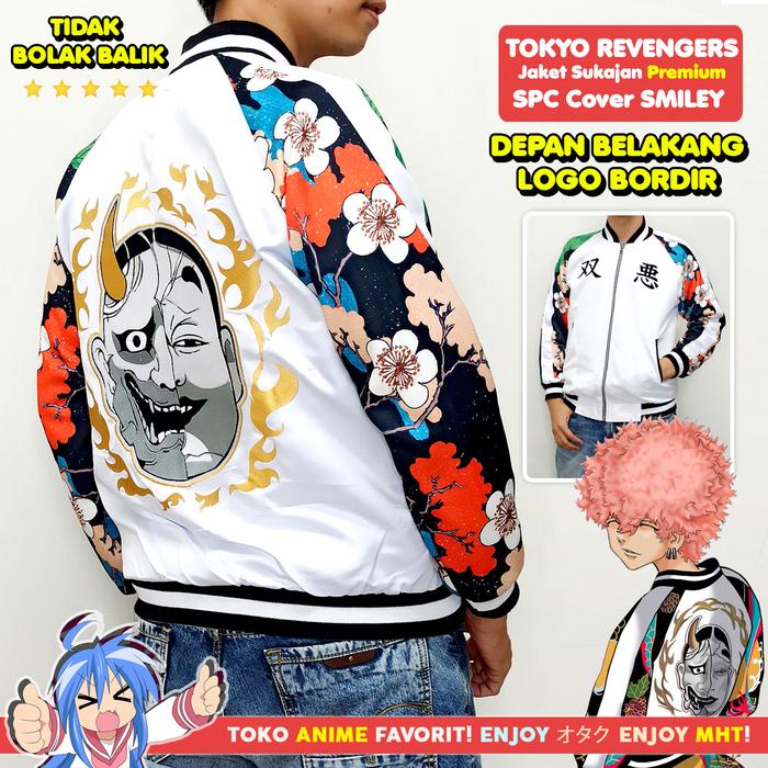 Jaket Smiley Nahoya Kawata Tokyo Revengers Cover Sukajan Anime BORDIR