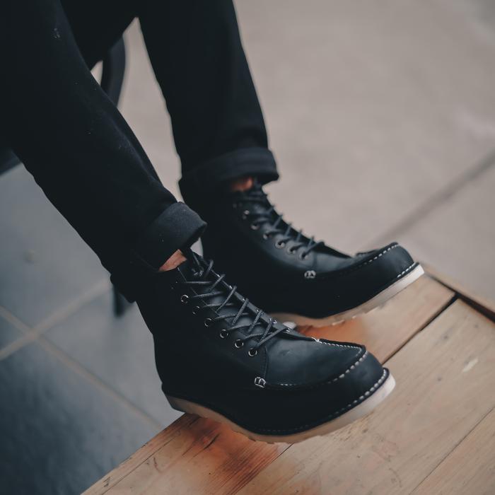 Sepatu Boots Kulit Asli - Vigos Delta CH Black