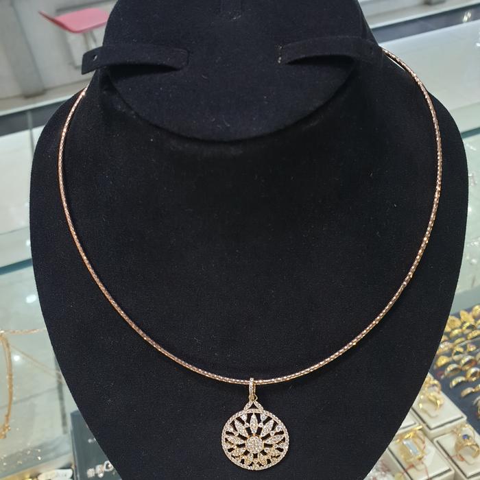 kalung coker emas 420 berliontin mewah rosegold