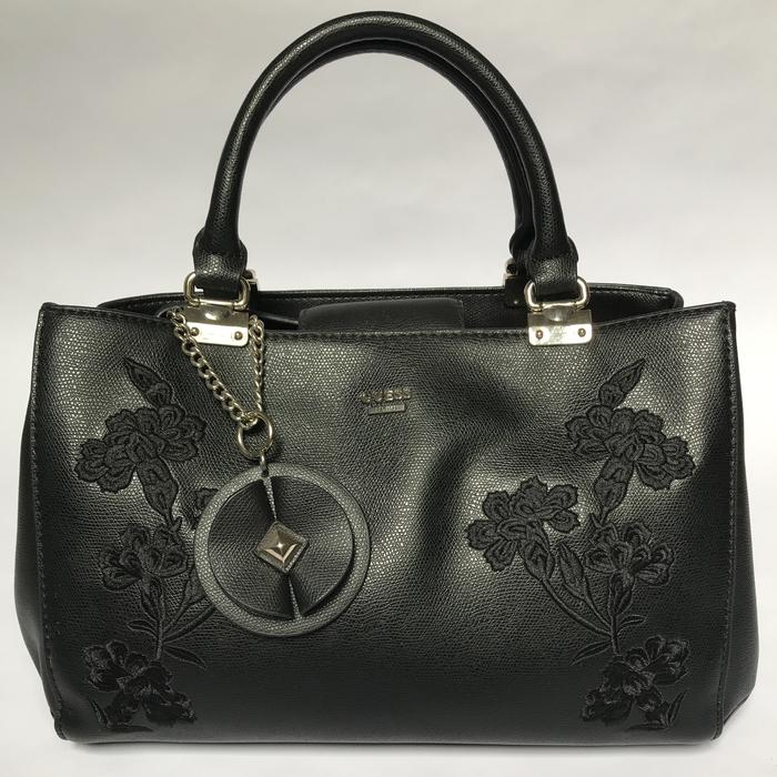 Tas Wanita Guess Lady Handbag Hitam Preloved Motif Bordiran