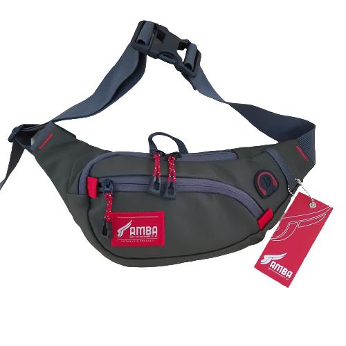 tas slendang selempang waist bag water proof hijau tni AMBA NV-220