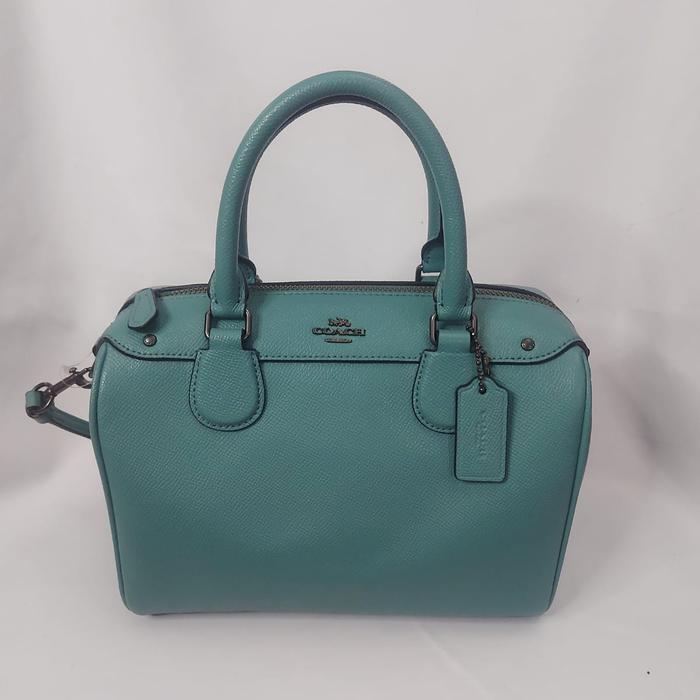 TAS COACH MINI BENNET BLUE GREEN ORIGINAL NWT NEW WITH TAG WITH DEFECT