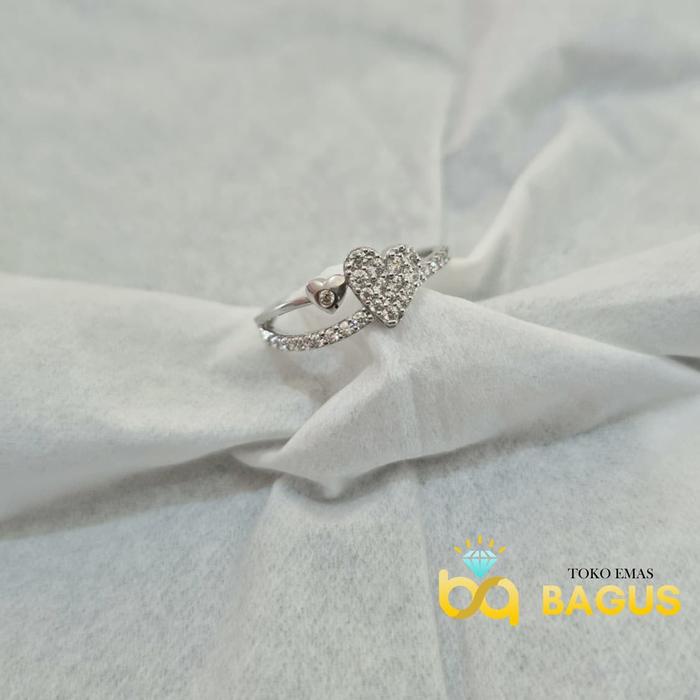 Cincin Emas Putih Asli Kadar 375 ukuran 12 Cincin Emas Putih 1 Gram