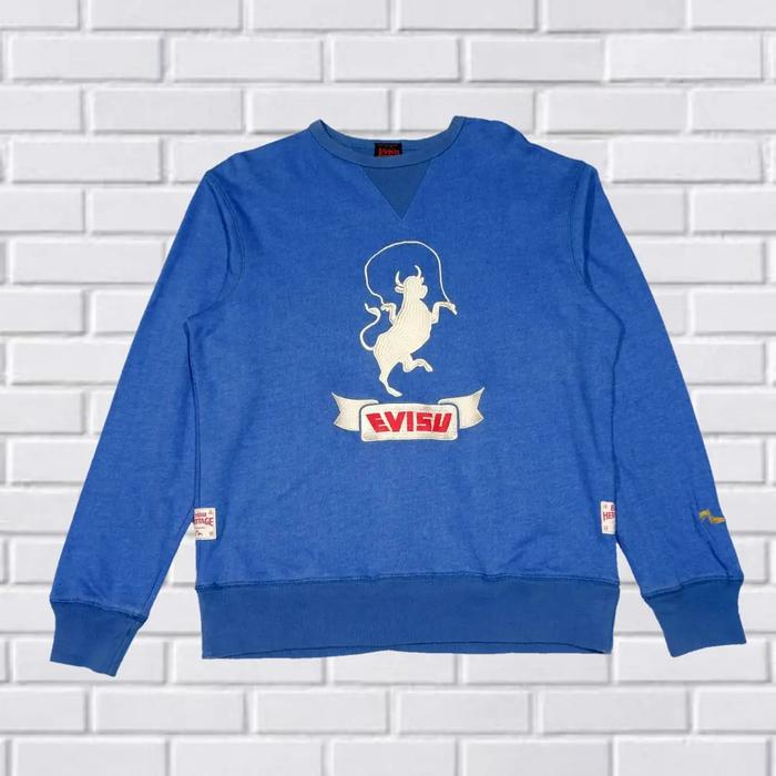 SWEATER CREWNECK EVISU ORIGINAL SECOND IMPORT, SZ M-L, CN42