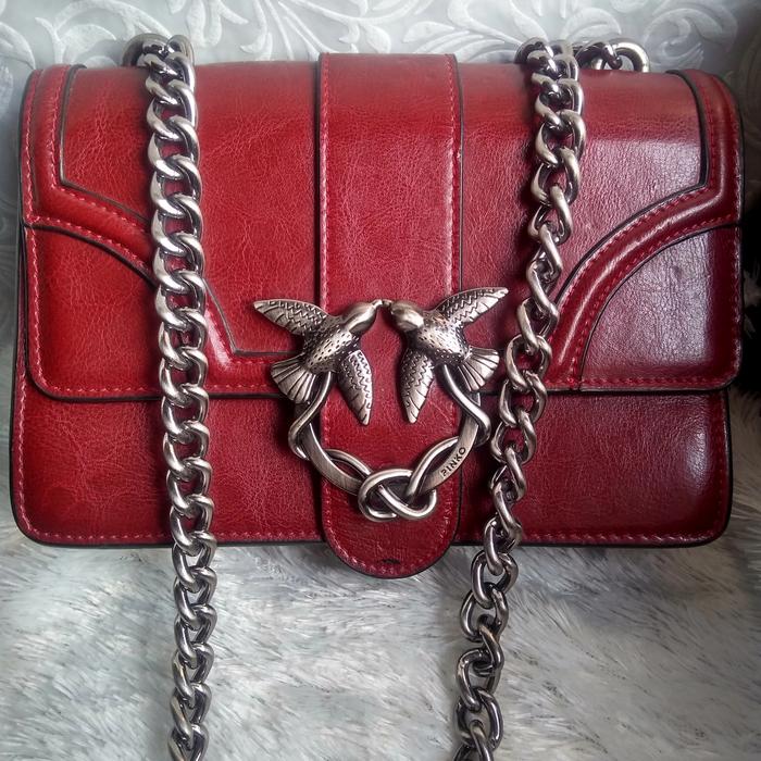TAS PINKO DARK RED/MERAH MARUN PRELOVED AUTH