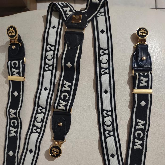 belt suspender unisex mcm authentic second
