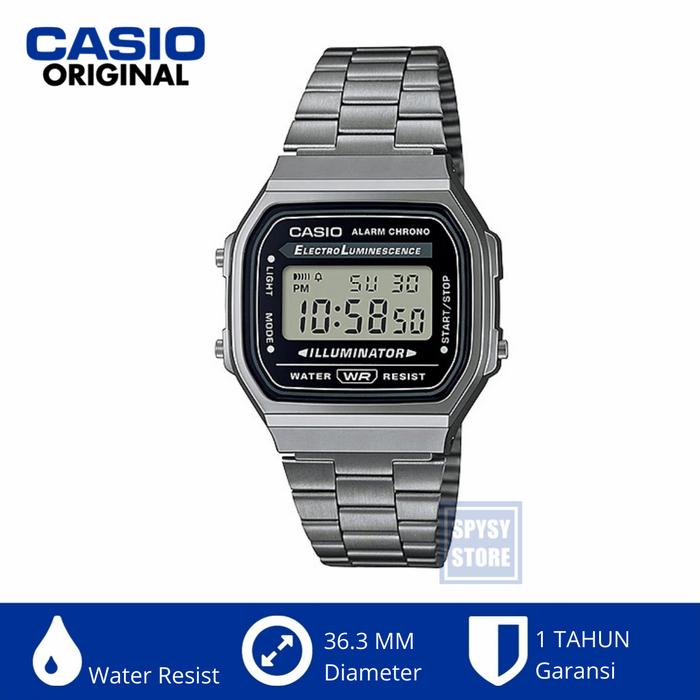 Casio Original A168wgg-1a A168 Jam Tangan Digital Stainless Band Murah