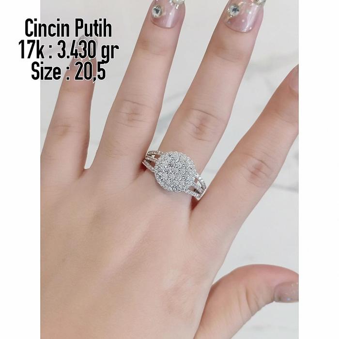 Cincin Emas / Mas Putih 75% berat 3.430 gram No.20,5