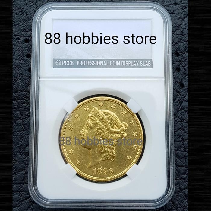 uang koin emas US 1896 coronet $20 double eagle liberty head 65XF asli