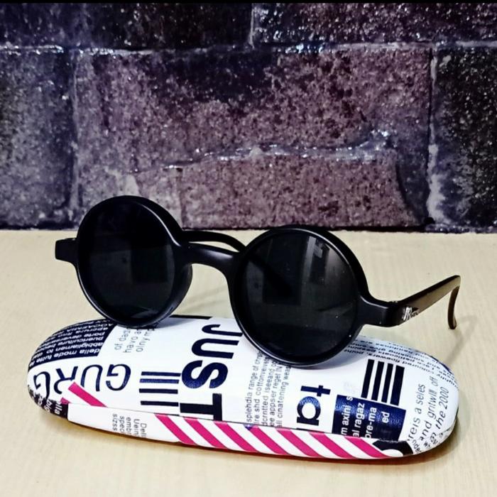 kacamata minus hitam permanen model bulat boboho