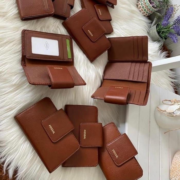 fossil madison multi wallet medium brown black