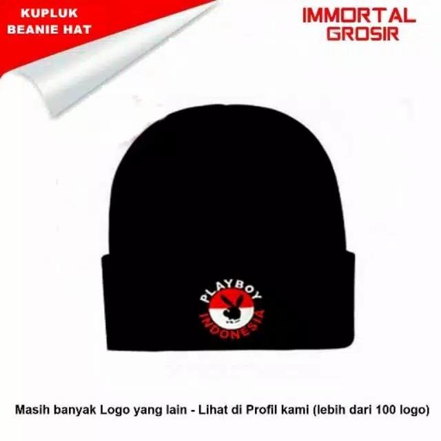 Kupluk beanie hat dewasa bordir playboy