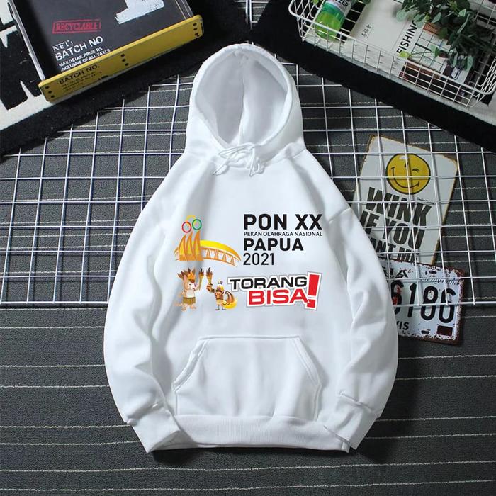 Pakaian Baju Hoodie maskot pon papua XX 2021 drawa kangpho Pria Wanita