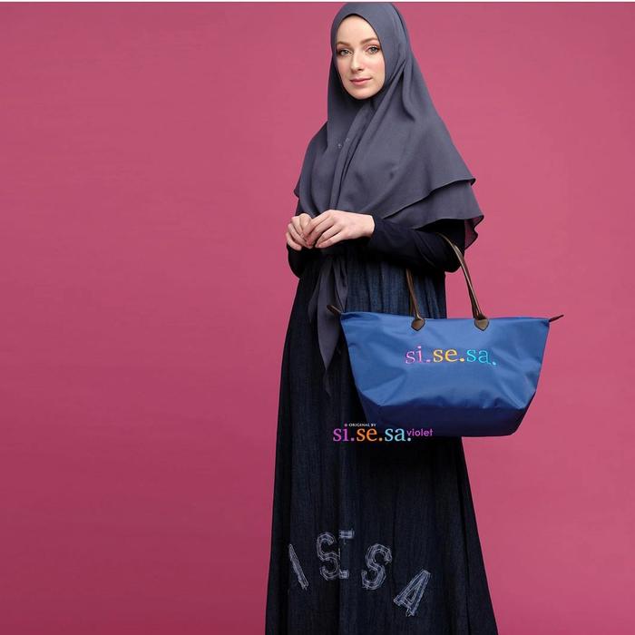 Essential bag /tas sisesa original electrick blue 2sisi beda bordiran