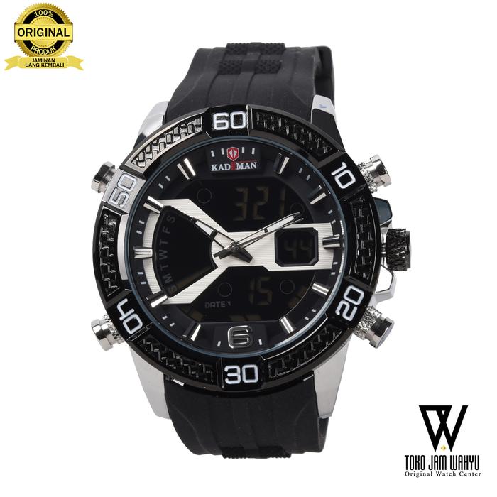 Kademan K7004 A Jam Tangan Pria - Silver - Black Rubber Strap