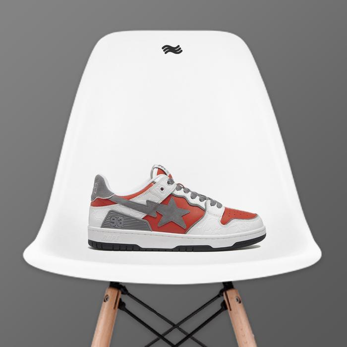 A Bathing Ape Bape SK8 Sta White Red