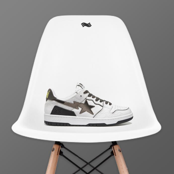 A Bathing Ape Bape SK8 Sta White Silver