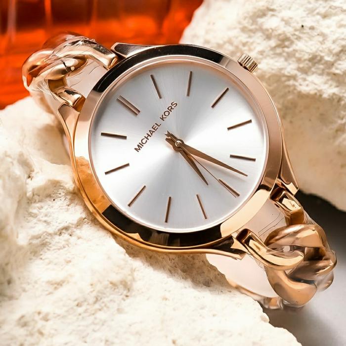 Jam Tangan Wanita Merek Michaell Korss MK Kepang Steel 40mm Original