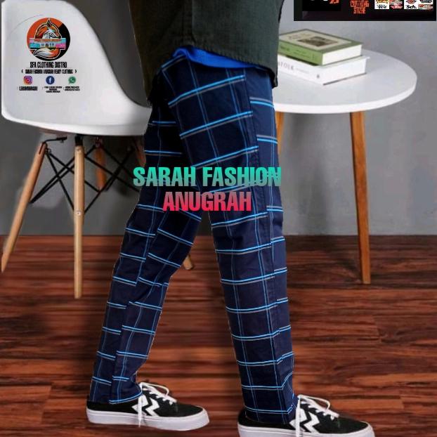 Celana Panjang Tartan pria PULL &BEAR murah, trendy,bagus Tartan Pants
