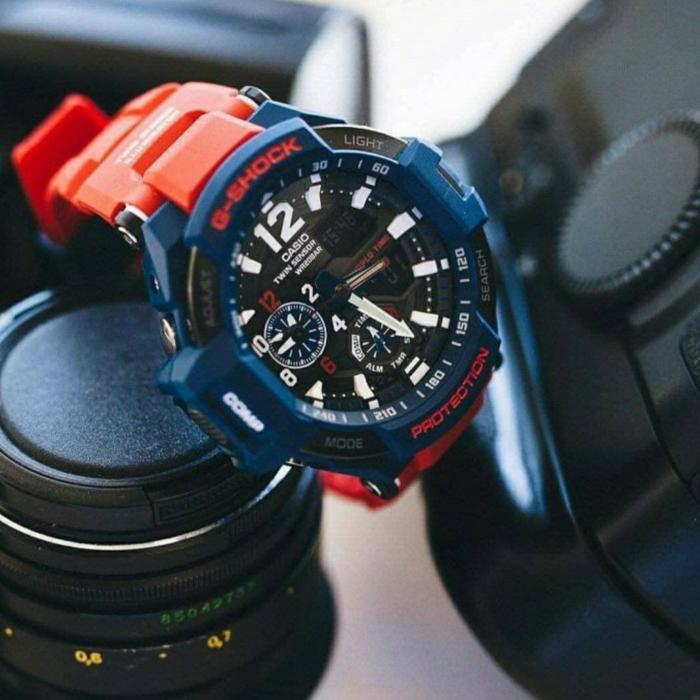 Jam Tangan Pria GShock GA-1100-2ADR Gravity Master Red Blue Ori BM