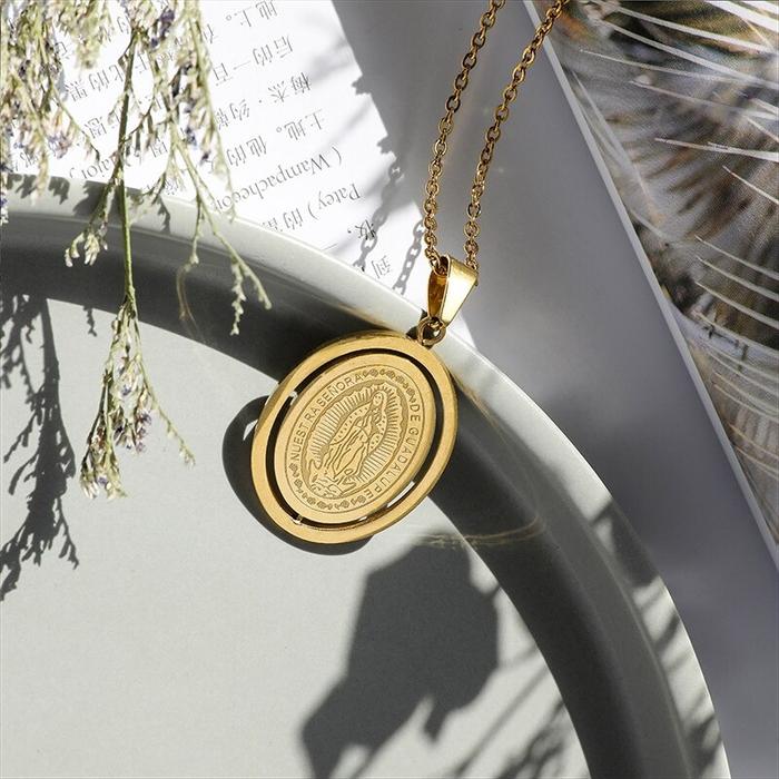 Kalung Bunda Maria Guadalupe Oval Cantik Titanium Asli Katolik